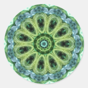 Green Kaleidoscope Classic Round Sticker