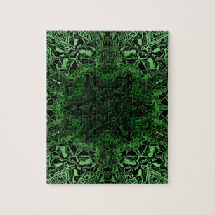 Green Kaleidoscope Jigsaw Puzzle