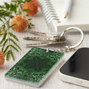 Green Kaleidoscope Key Ring