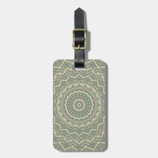 Green Kaleidoscope Luggage Tag (Front Vertical)