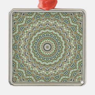 Green Kaleidoscope Metal Tree Decoration
