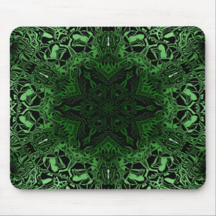 Green Kaleidoscope Mouse Mat
