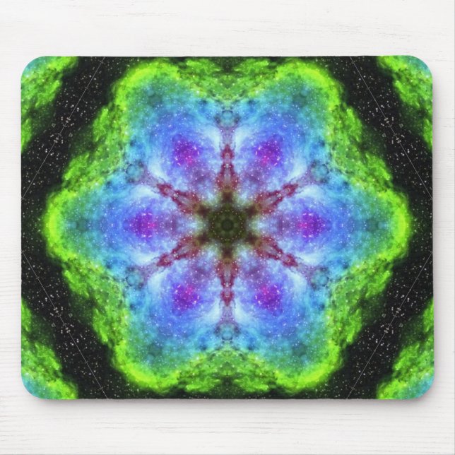 Green Kaleidoscope Mouse Mat (Front)