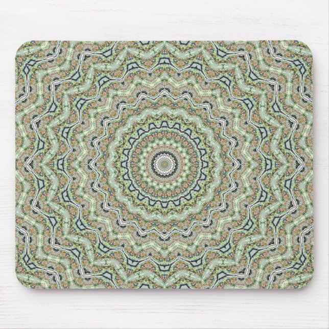 Green Kaleidoscope Mouse Mat (Front)