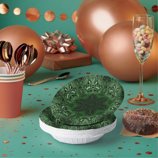 Green Kaleidoscope Paper Plate (Multi)