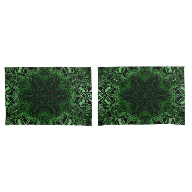 Green Kaleidoscope Pillowcase (Front-Set)