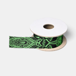 Green Kaleidoscope Satin Ribbon