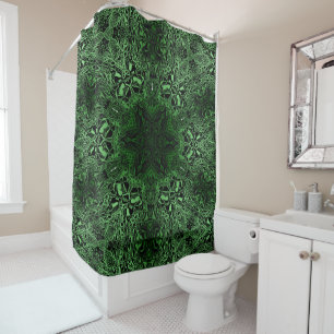 Green Kaleidoscope Shower Curtain