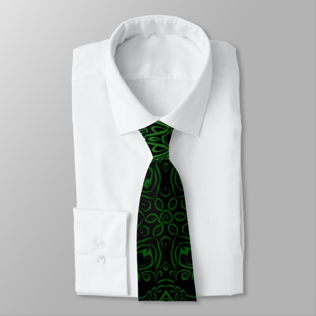 Green Kaleidoscope Tie (Tied)
