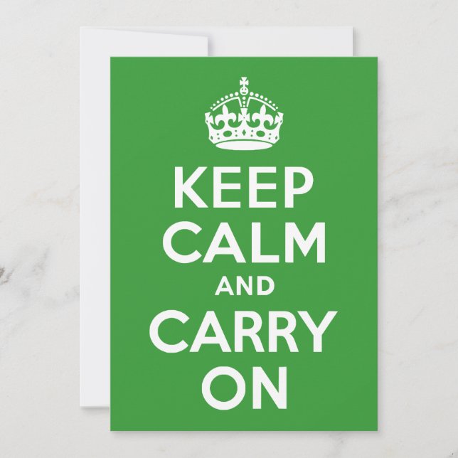 Green Keep Calm and Carry On (Front)
