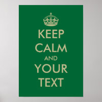 Green keep calm poster template | Customisable