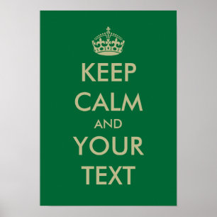 Green keep calm poster template   Customisable
