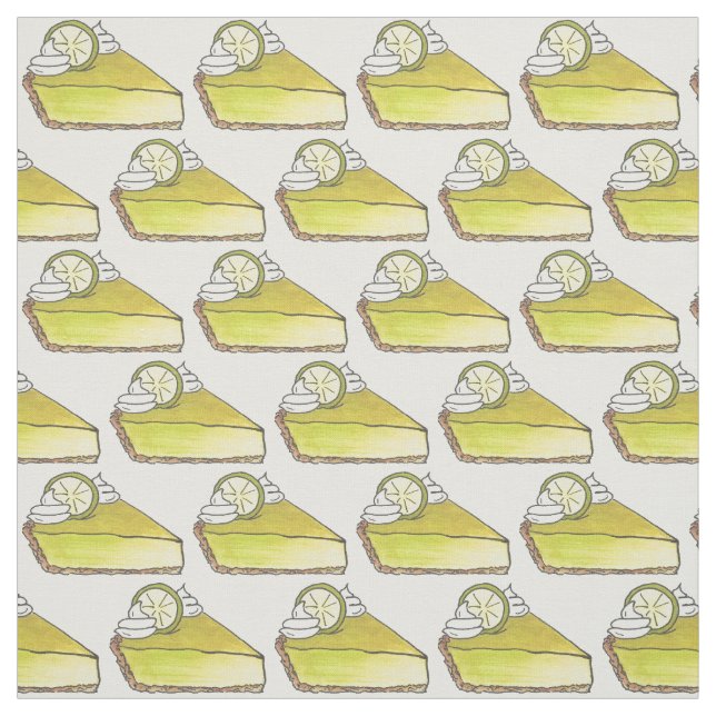 Green Key Lime Keylime Pie Slice Baked Goods Fabric (Swatch)