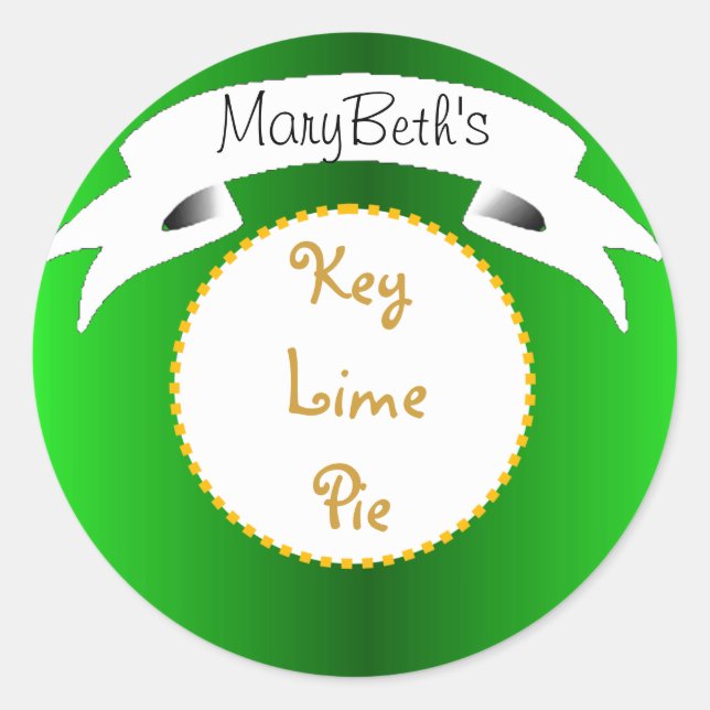 Green Key lime pie label (Front)