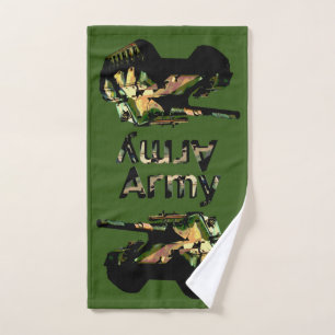 Green Khaki Army Tank, Hand Towel