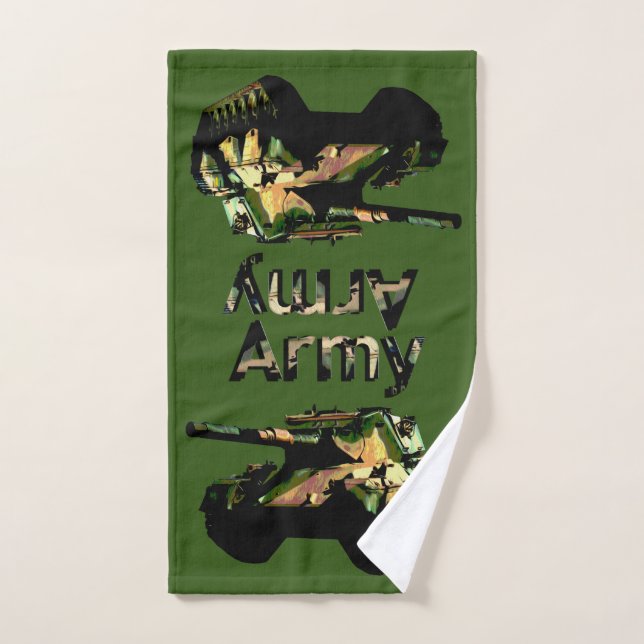 Green Khaki Army Tank, Hand Towel (Hand Towel)