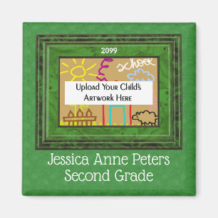 Green Kids School Year with Photo Magnet