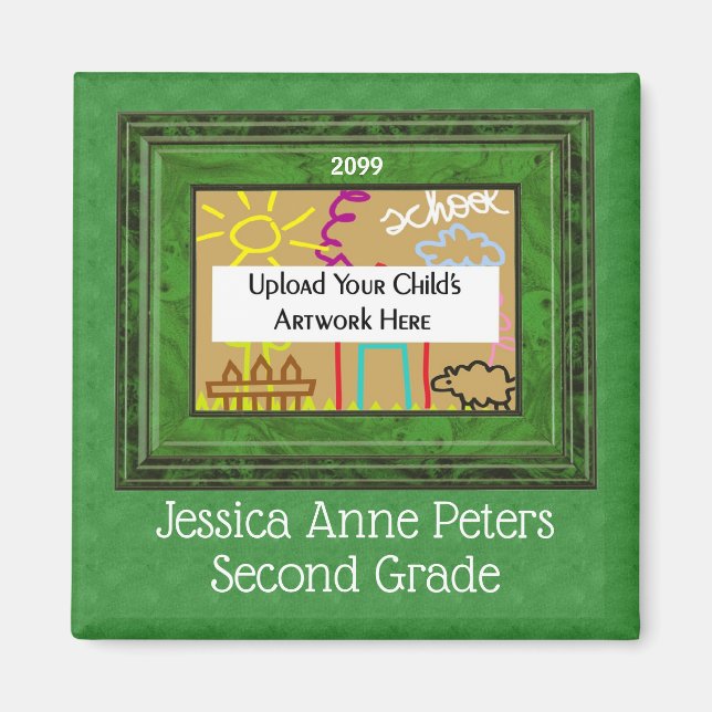 Green Kids School Year with Photo Magnet (Front)