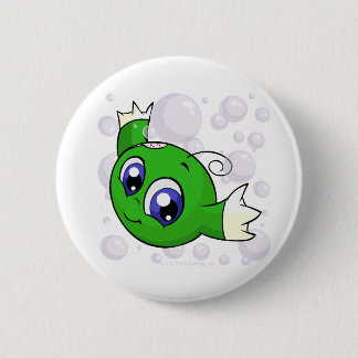 Green Kiko swishing through Kiko Lake 6 Cm Round Badge