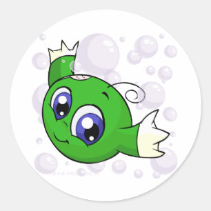 Green Kiko swishing through Kiko Lake Classic Round Sticker