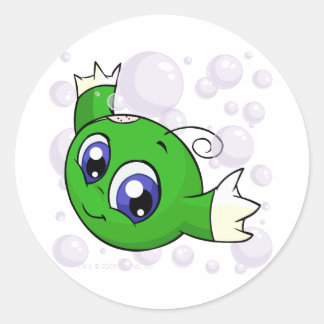 Green Kiko swishing through Kiko Lake Classic Round Sticker