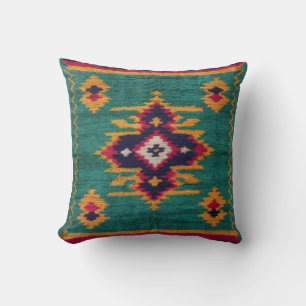 Green Kilim Throw Pillows: Artisan Craftsmanship  Cushion