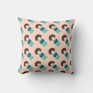 Green_Kimono Doll_pink back  Cushion