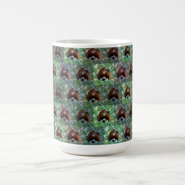 Green King Charles Cavalier Spaniel, Coffee Mug (Center)