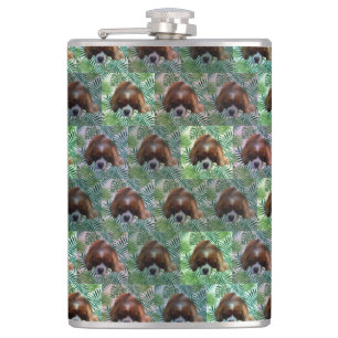 Green King Charles Cavalier Spaniel, Hip Flask