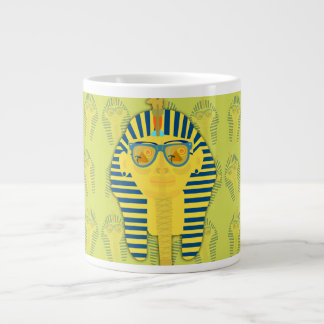 Green King Tut with Sunglasses Large Coffee Mug