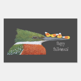Green kingfisher halloween sticker
