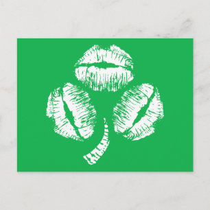 Green Kisses Shamrock Postcard