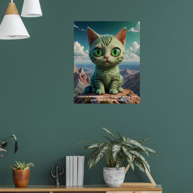 Green Kitten’s Galactic Adventures Poster (Living Room 1)