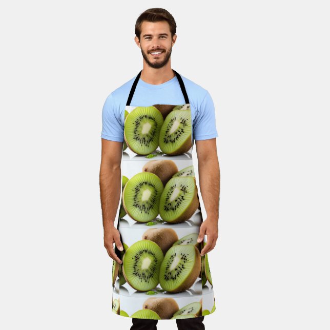 Green kiwi fruit apron (Worn)