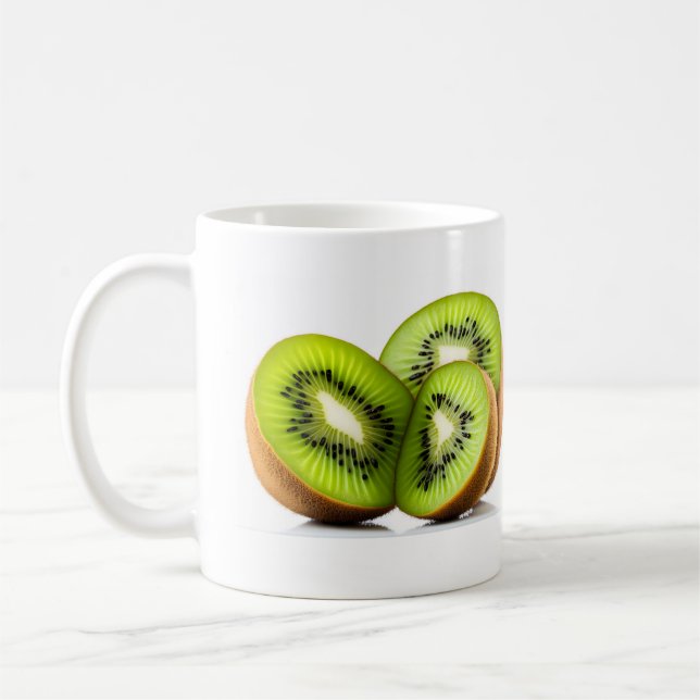 Green kiwi fruit coffee mug (Left)