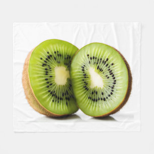 Green kiwi fruit fleece blanket