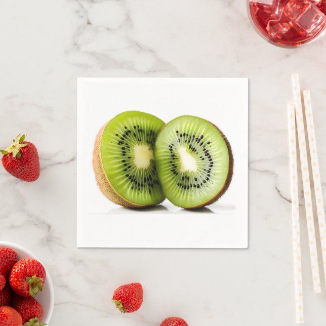 Green kiwi fruit napkin (Insitu)