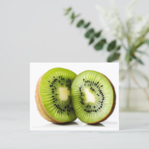 Green kiwi fruit postcard