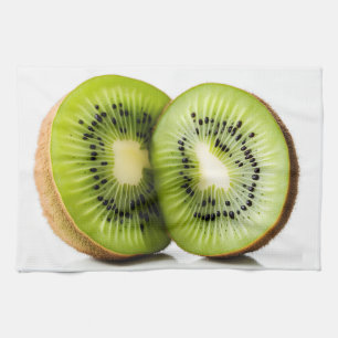 Green kiwi fruit tea towel