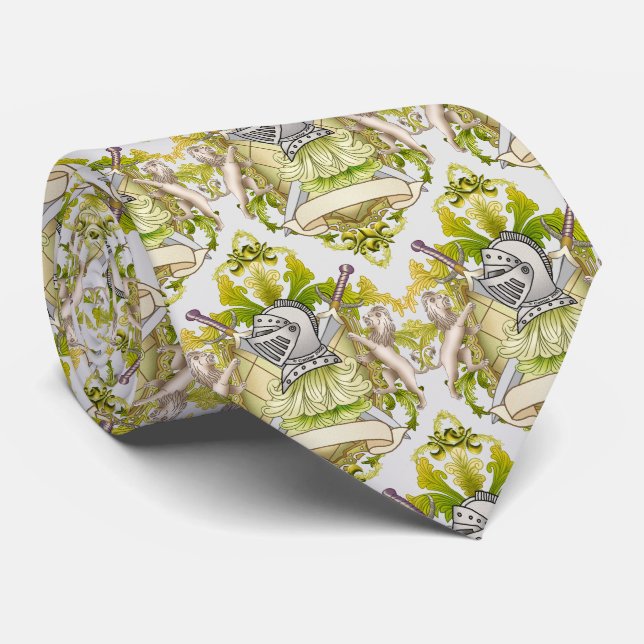 Green Knight Family Crest  Tie (Rolled)