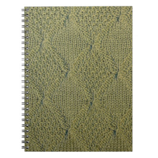 Green knitted fabric: close-up texture notebook