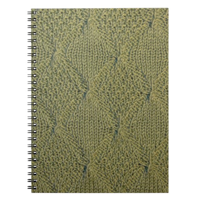 Green knitted fabric: close-up texture notebook (Front)