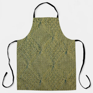 green knitted fabric, knitted texture green fabric apron