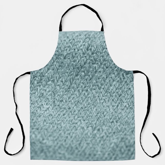 Green Knitted Texture: Trendy Background Apron (Front)