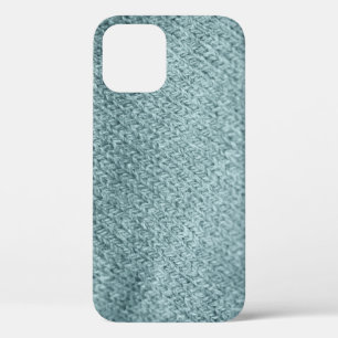 Green Knitted Texture: Trendy Background iPhone 12 Case