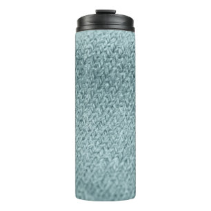 Green Knitted Texture: Trendy Background Thermal Tumbler