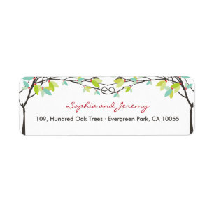 Green Knotted Love Trees Spring Wedding Address