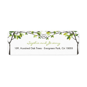 Green Knotted Love Trees Summer Wedding Address