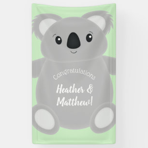Green Koala Bear Baby Shower Banner