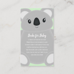 Green Koala Bear Baby Shower Enclosure Card